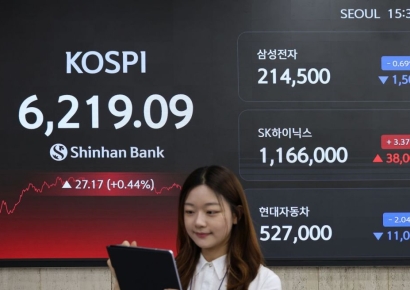 '기관 매수세' 코스피, 6200선 회복…코스닥도 상승 마감