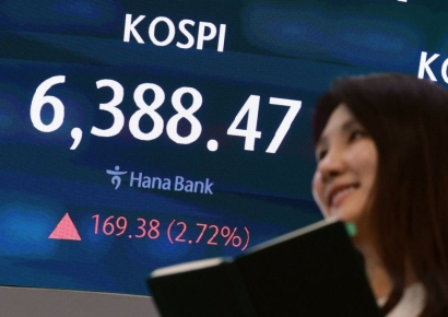 코스피, 사상 최고치로 마감…6400선 근접
