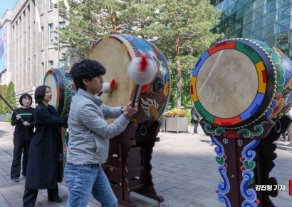 [포토] 서울시 기후예산에 '신문고' 울리는 그린피스