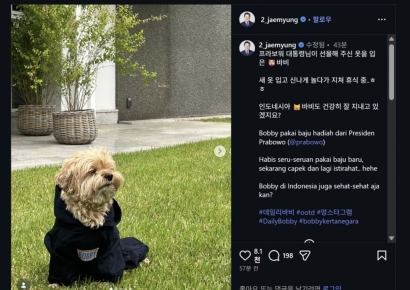 李대통령, 인니 대통령이 전한 '반려견' 선물 인증 "인니 바비도 잘 있지요?"