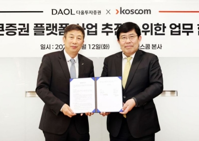 Daol投资证券与Koscom签署推进代币证券业务的MOU