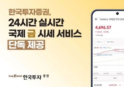 한국투자증권, '24시간 실시간 국제 금 시세' 조회 서비스