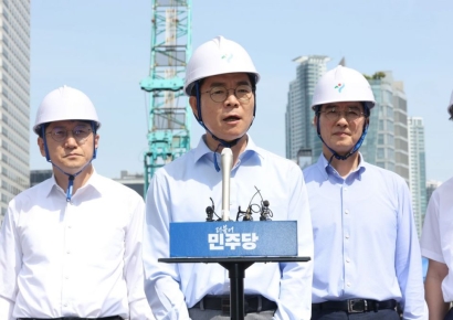 정원오, GTX '철근누락' 현장서 吳 공세…"무책임한 안전불감증"