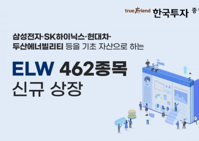 한국투자증권, ELW 462종목 신규 상장