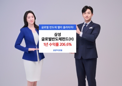 삼성운용, '삼성 글로벌반도체펀드(H)' 1년 수익률 206%