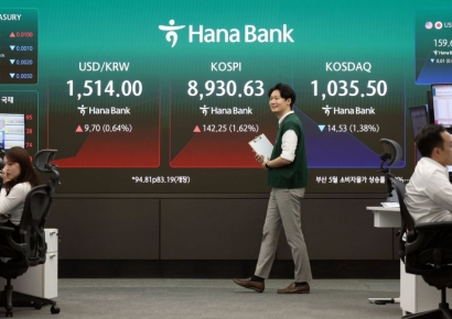  코스피, 장 초반 8900포인트 돌파 후 하락 전환
