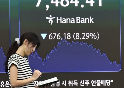코스피, 8% 떨어진 7400선 마감…코스닥도 9%↓