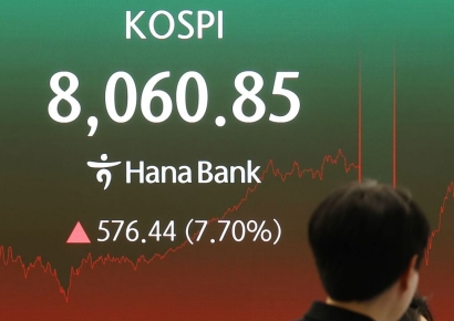 "하루 사이 잔고 이렇게 다를 수가" 韓증시 급등…코스피, 8% 뛰며 8000선 회복