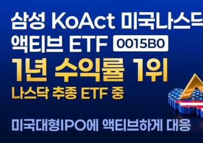 삼성액티브운용, KoAct 미국나스닥성장기업액티브 1년 수익률 123.2%