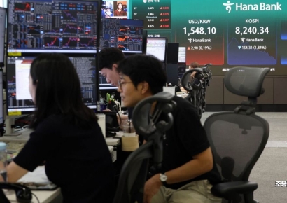 양시장 하락 전환…코스피 1%대 약세