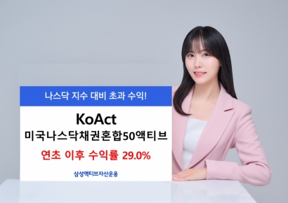 'KoAct 미국나스닥채권혼합50액티브' ETF, 올해 나스닥 초과 수익