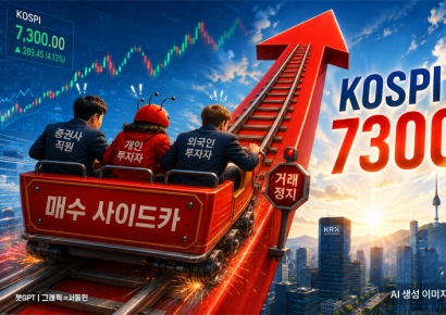 코스피 7300선, 코스닥 820선 회복…장 초반 사이드카 발동