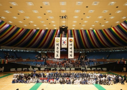 모나용평, 해동검도 세계대회 참가자 맞이…100개국 선수단 2000명 평창 집결