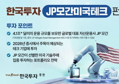 한투증권, 'JP모간미국테크 펀드' 판매 호조…AI 인프라 수혜주 주목