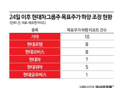 "눈높이 낮춰라" 현대차그룹주 목표가 줄하향, 왜?