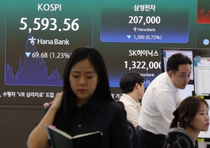 코스피, 반도체 중심 하락 마감…코스닥도 2%대↓