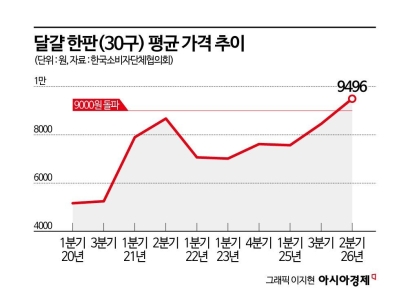6년새 84% 뛴 달걀…2분기 소비자 가격 1만원 '터치'