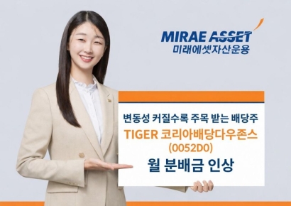 미래에셋운용, 'TIGER 코리아배당다우존스 ETF' 월분배금 인상