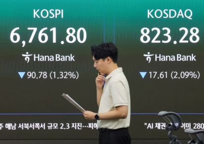 코스피, 1%대 하락…코스닥도 약세