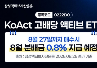 삼성액티브운용, KoAct 고배당액티브 첫 월분배 지급