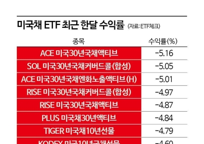 美 장기채 금리 쇼크에 美국채 ETF 줄줄이 신저가