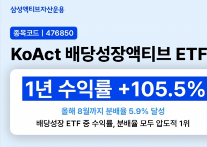 'KoAct 배당성장액티브', 배당성장 ETF 중 수익률·분배율 1위