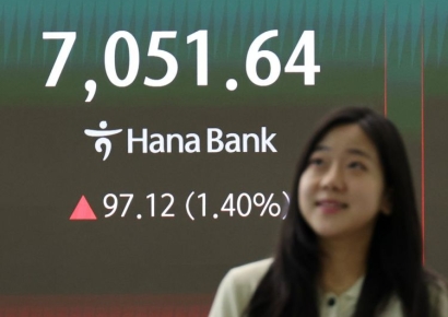 코스피, 12.79P 내린 7038.85 출발(0.18%↓)