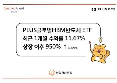 'PLUS 글로벌HBM반도체' ETF, 1개월 수익률 11.67%