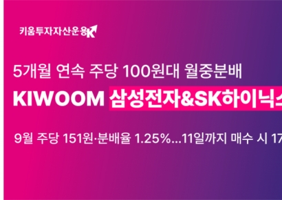 'KIWOOM 삼성전자&SK하이닉스채권혼합50' ETF, 9월 분배금 주당 151원