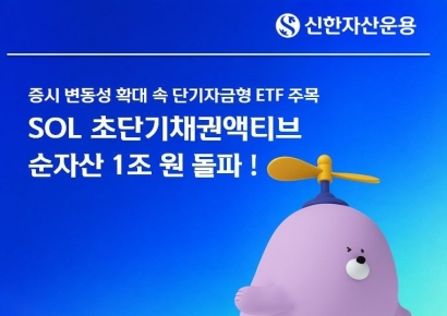 'SOL 초단기채권액티브' ETF, 순자산 1조원 돌파