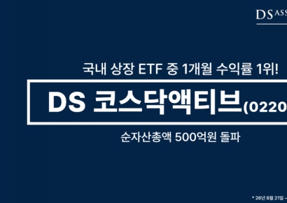 디에스운용, 'DS 코스닥액티브 ETF' 순자산 500억 돌파