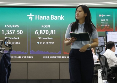 외국인 2.9조 '팔자'…코스피, 6870선 약보합 마감