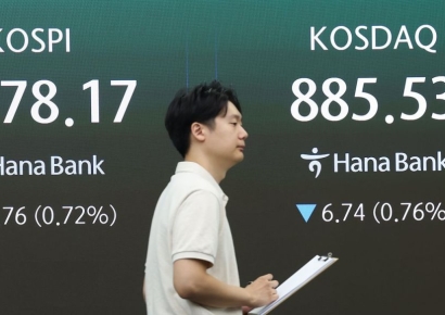 코스닥, 25.50P 내린 823.69 출발(3.00%↓)
