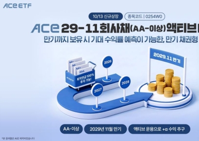 한투운용, 'ACE 29-11회사채(AA-이상)액티브' ETF 신규 상장