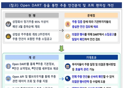 금감원, 주총 안건별 정보 Open DART로 제공…내년 주총부터