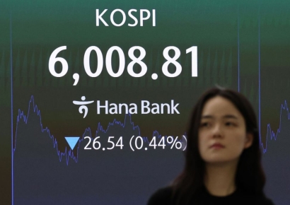 '잘 나가다 털썩' 코스피…6000선 턱걸이 마감