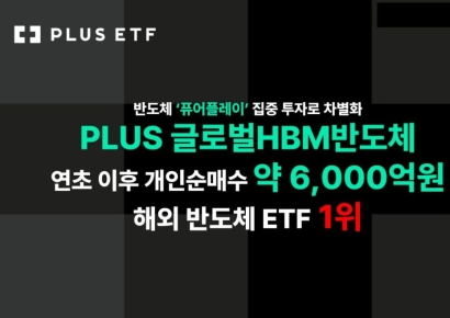 한화운용, 'PLUS 글로벌HBM반도체' 해외 반도체 ETF 개인 순매수 1위