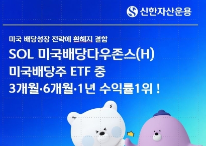 신한운용, 'SOL 미국배당다우존스(H)' 미국배당주 ETF 중 수익률 1위